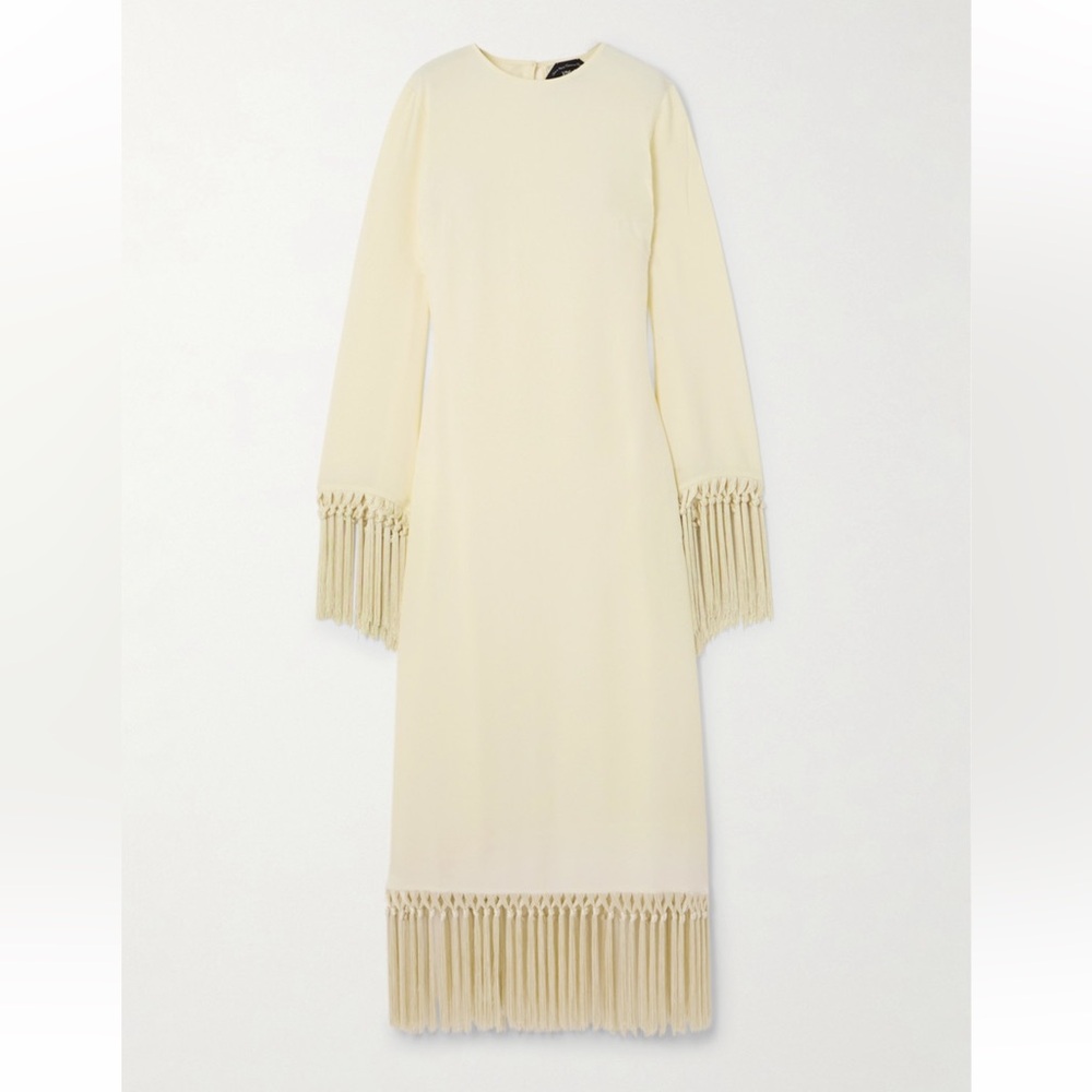 Claudia Venti Fringed Cady Midi Dress